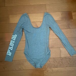 VS PINK Gray Long Sleeve Bodysuit